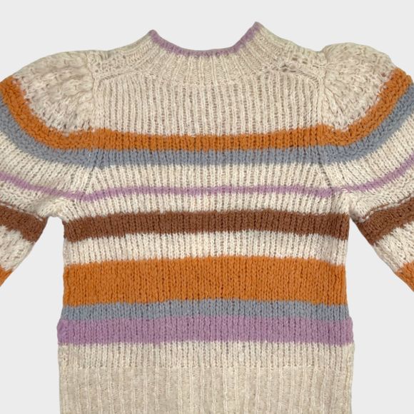 NWT Rebecca Taylor Fluffy Stripe Bishop Sleeve Knit Sweater Women's Small - Picture 9 of 14